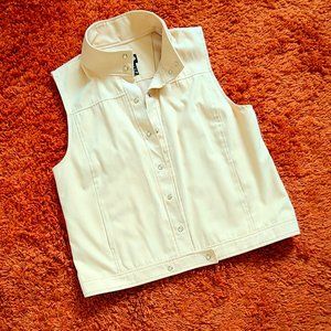 Women's Peach Color - Collared Vest -Haley Reserve- Made in Korea - Size L